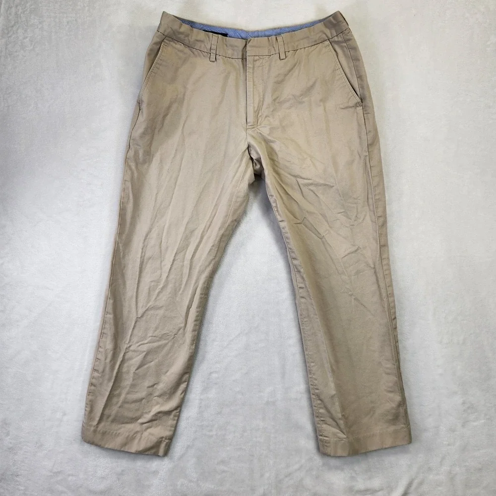 Mens J. Crew Chino Pants Tan Straight Fit Casual Dress Khaki‎ W34 L30